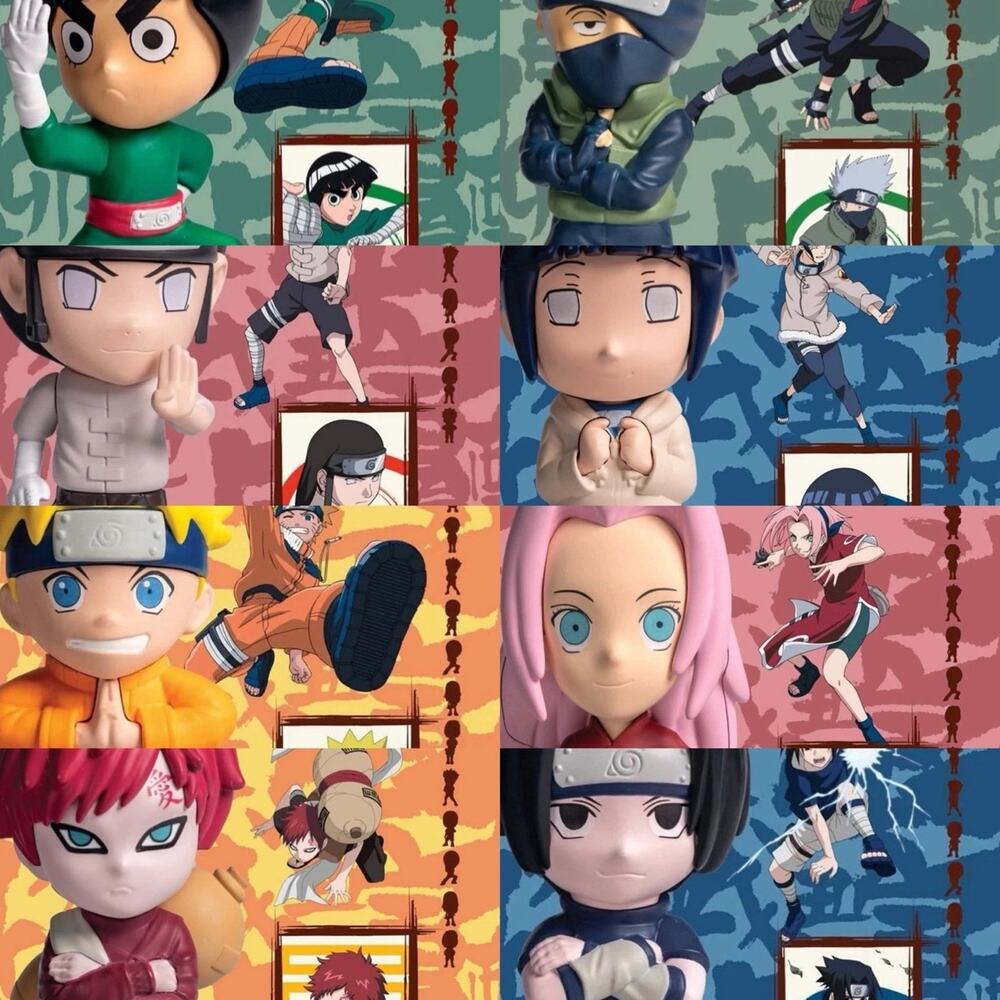 NARUTO X BURGER KING Set Of 8 Ninja Collection WITH ROCK LEE